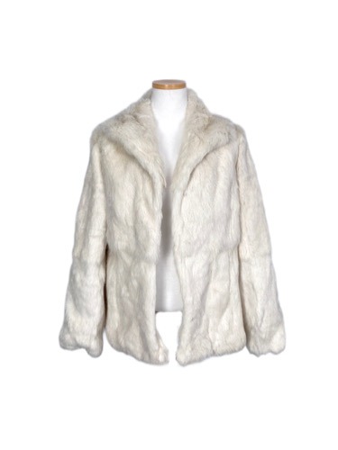 white rabbit fur jacket