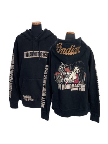 Betty Boop motorcycle embroidery hoodie