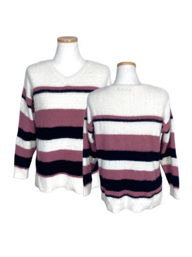 hairy pink stripe knit
