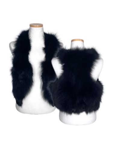 black real fox fur vest