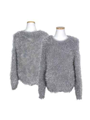 grey hairy knit sweater
