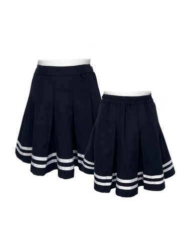 sailor line pleats skirt