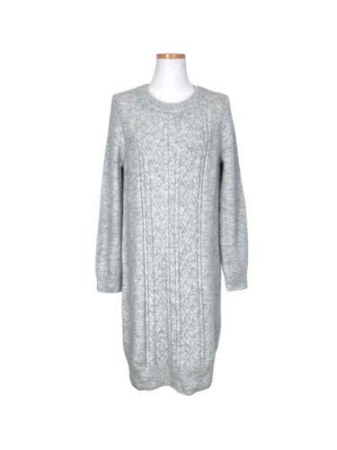 glitter grey cable knit dress