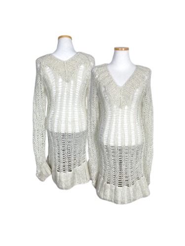 glitter see-throug knit net dress