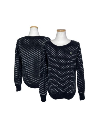 LACOSTE mini heart pattern logo sweater