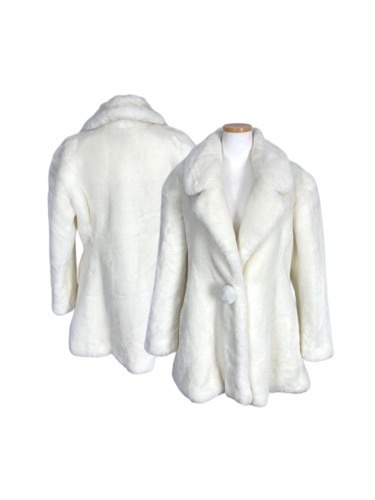 white fur coat jacket