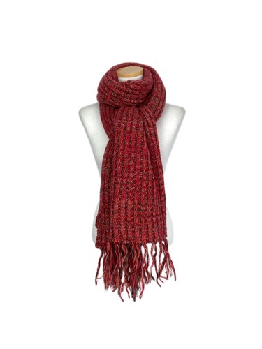 red tone colloring knit muffler
