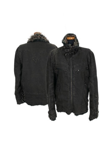grunge western strap shearing jacket
