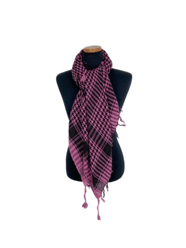 pink check western fringe scarf