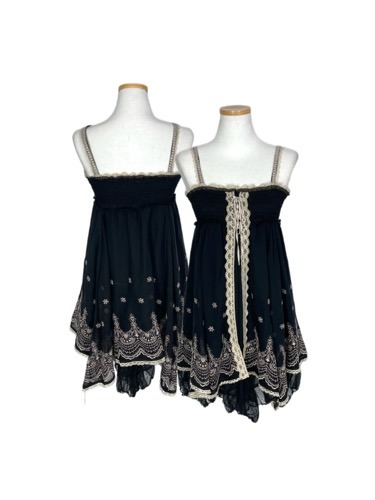 antique embroidery lace ribbon dress