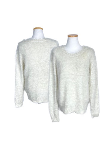 white glitter hairy sweater