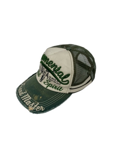 dark green embroidery mesh cap