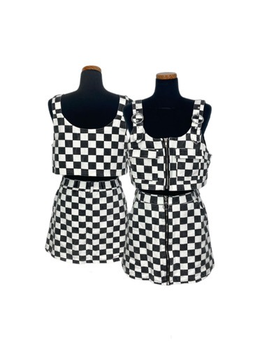 checker-board skirt set-up