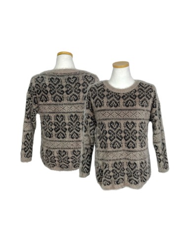 patterned brown hairy knit