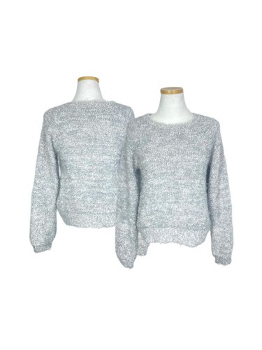 textured light grey sweater