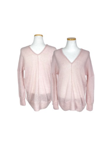 pink mohair see-through knit