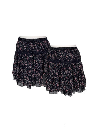 black lace ribbon flower skirt