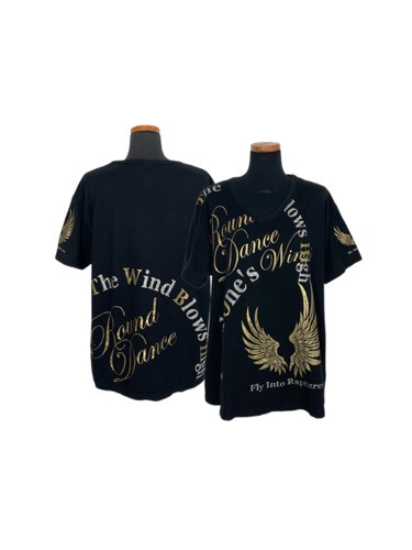 glitter gold wing v-neck t-shirt