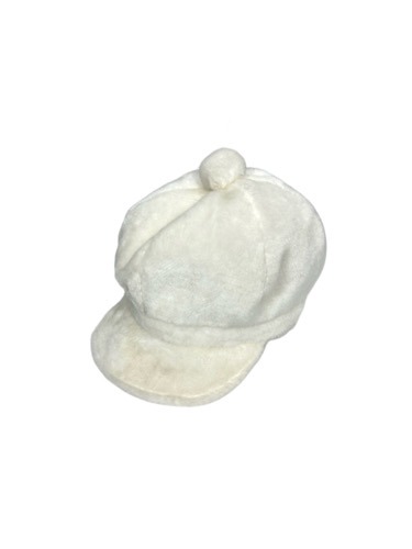 white fluffy bell cap