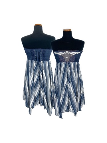 OZZ ANGELO grunge blue corset dress