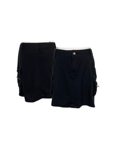 y2k black cargo skirt