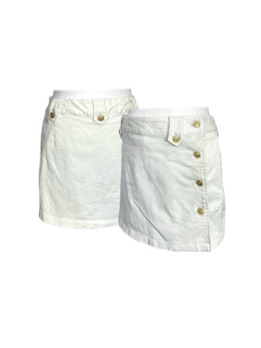 white y2k low-rie wrap pants skirt