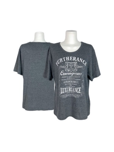 grey cubic lettering t-shirt