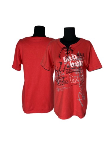 red punk lace-up t-shirt
