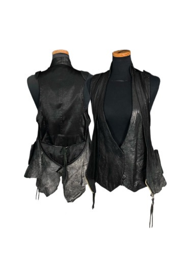 grunge leather layered vest