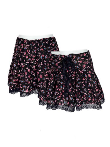 pink flower lace corset skirt