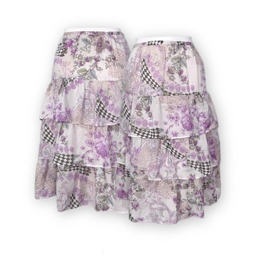 violet flower tired skirt