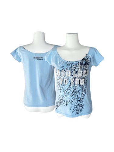 sky blue printing t-shirt