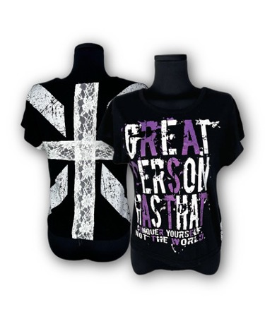 grunge lettering lace british t-shirt