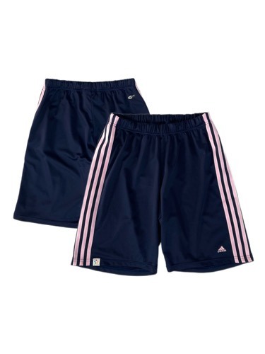 ADIDAS pink navy logo shorts