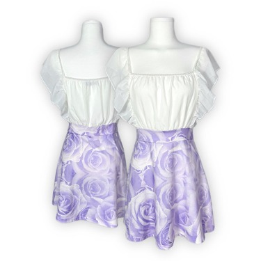 violet rose white frill dress
