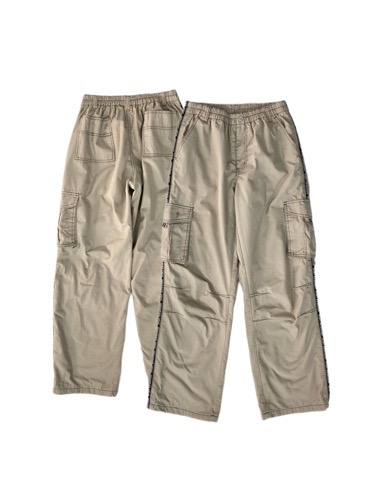 beige cargo banding pants