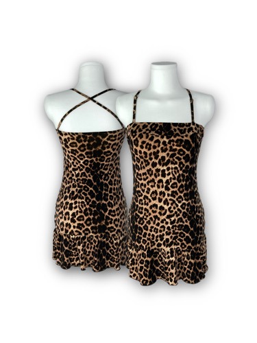 leopard cross string dress