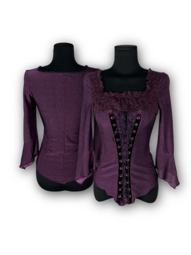 OZZ ON purple corset lace top