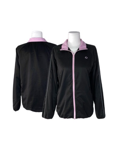 pink logo piping track jacket