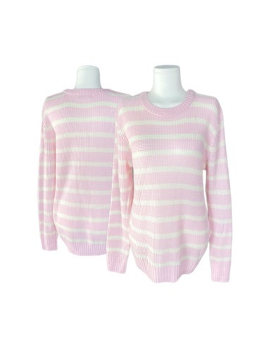 pastel pink stripe light knit