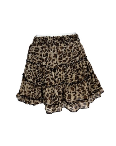 leopard tired mini skirt