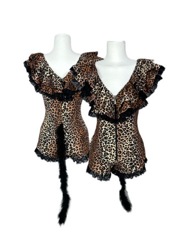 leopard tail costume bodysuit