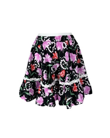 flower pattern lace line skirt