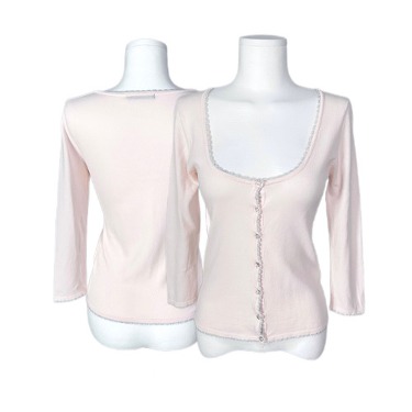 pale pink silver line cardigan