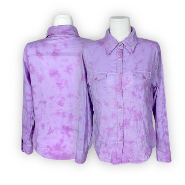 violet tie-dye wrinkle shirt