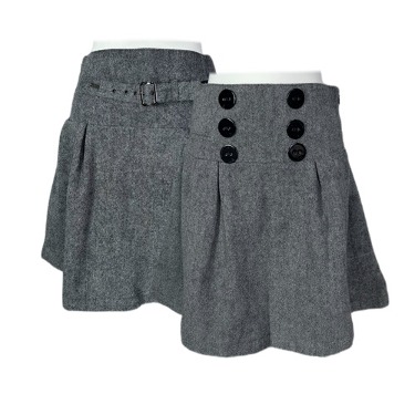 charcoal button detail skirt