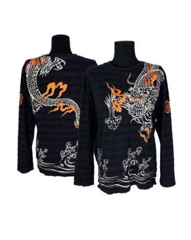 oriental dragon embroidery t-shirt