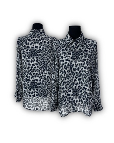 leopard pattern chiffon blouse