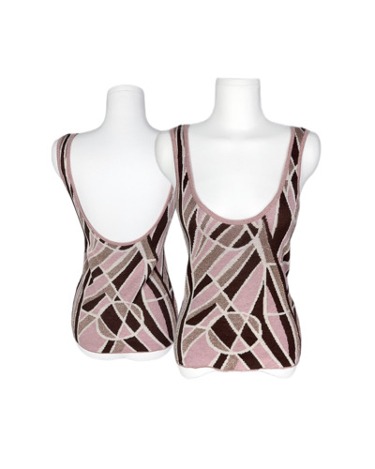 pattern glitter pink sleeveless top
