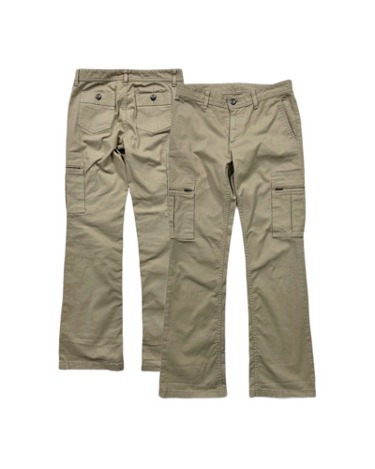 beige low-rise cargo pants